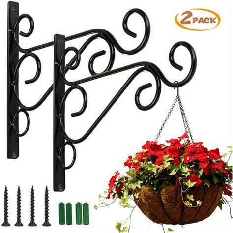 metal hanging basket brackets|pole mounted hanging basket brackets.